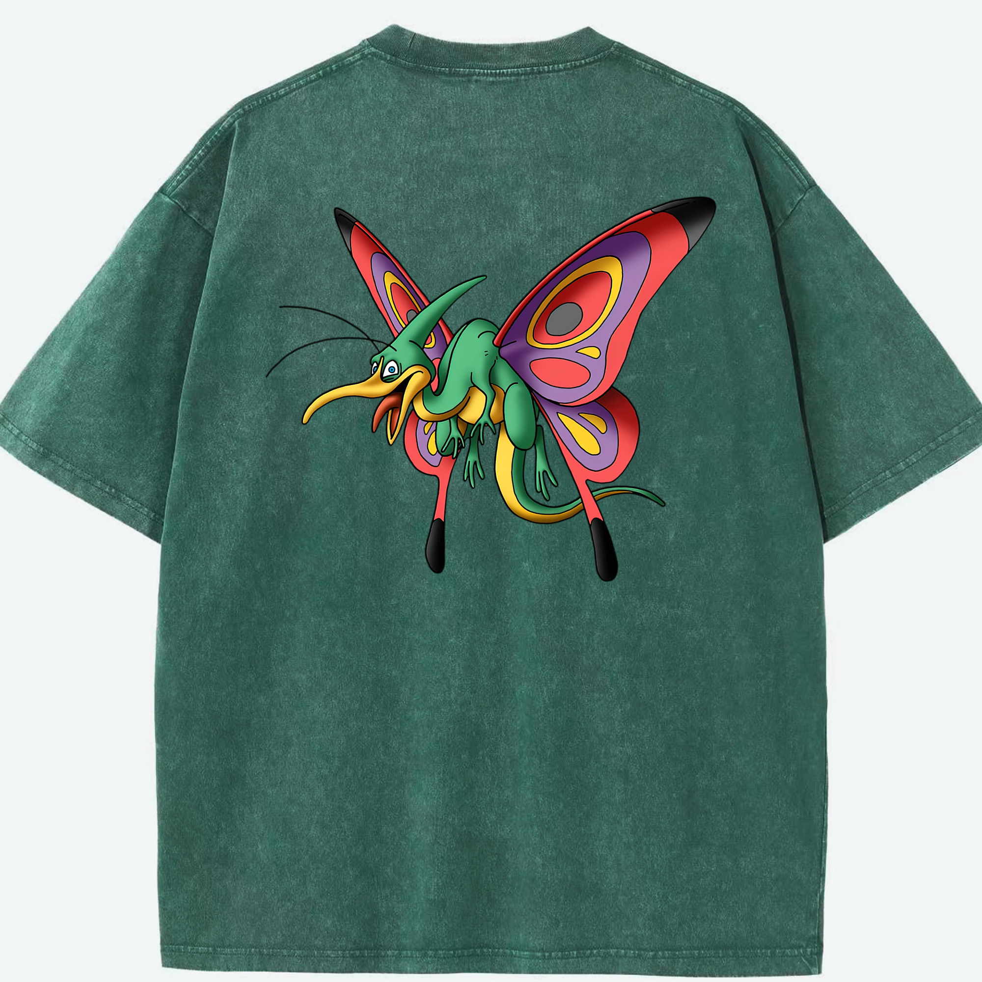 （画像用） ドラゴンクエスト Doragon Kuesuto Dragon Quest 綿100% ヴィンテージ風 半袖Tシャツ（背面プリント）